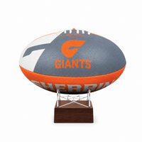 GWS Giants AFL Ball urn on display stand