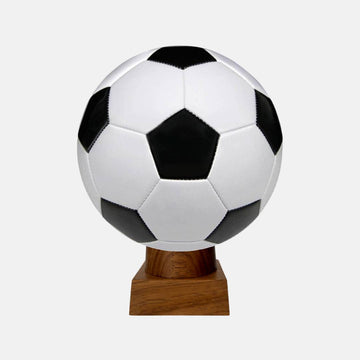 Plain Black & White Soccer Cremation Urn