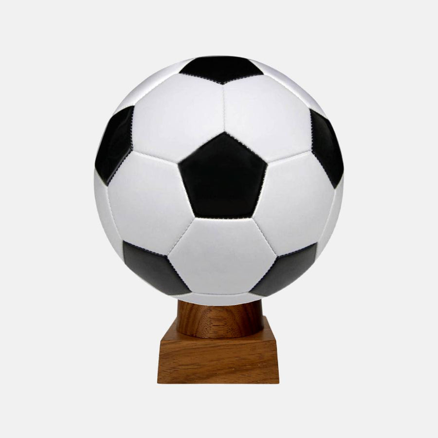 Plain Black & White Soccer Cremation Urn