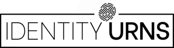 Identity Urns Logo with black wording and black fingerprint 