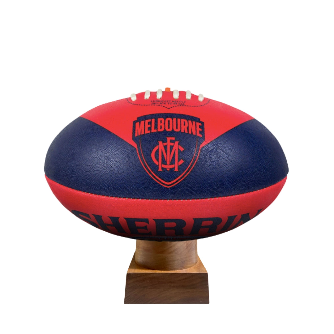 Melbourne Demons Urn for Ashes with personalised timber display stand