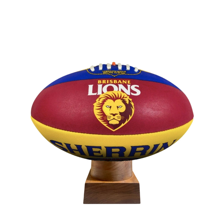 Brisbane Lions Urn for Ashes with personalised timber display stand
