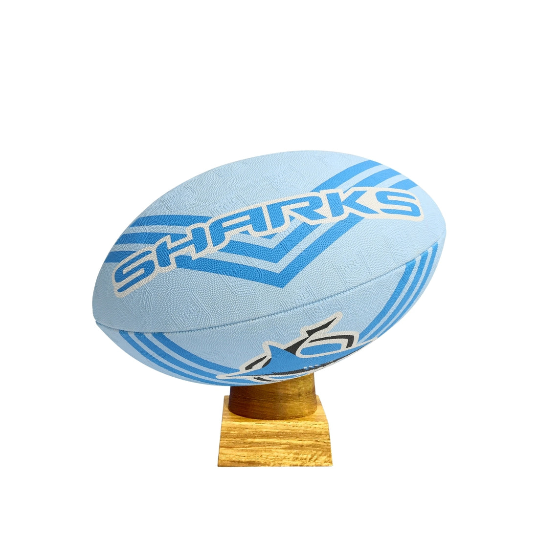 Cronulla Sharks Football Urn for Ashes with personalised timber display stand