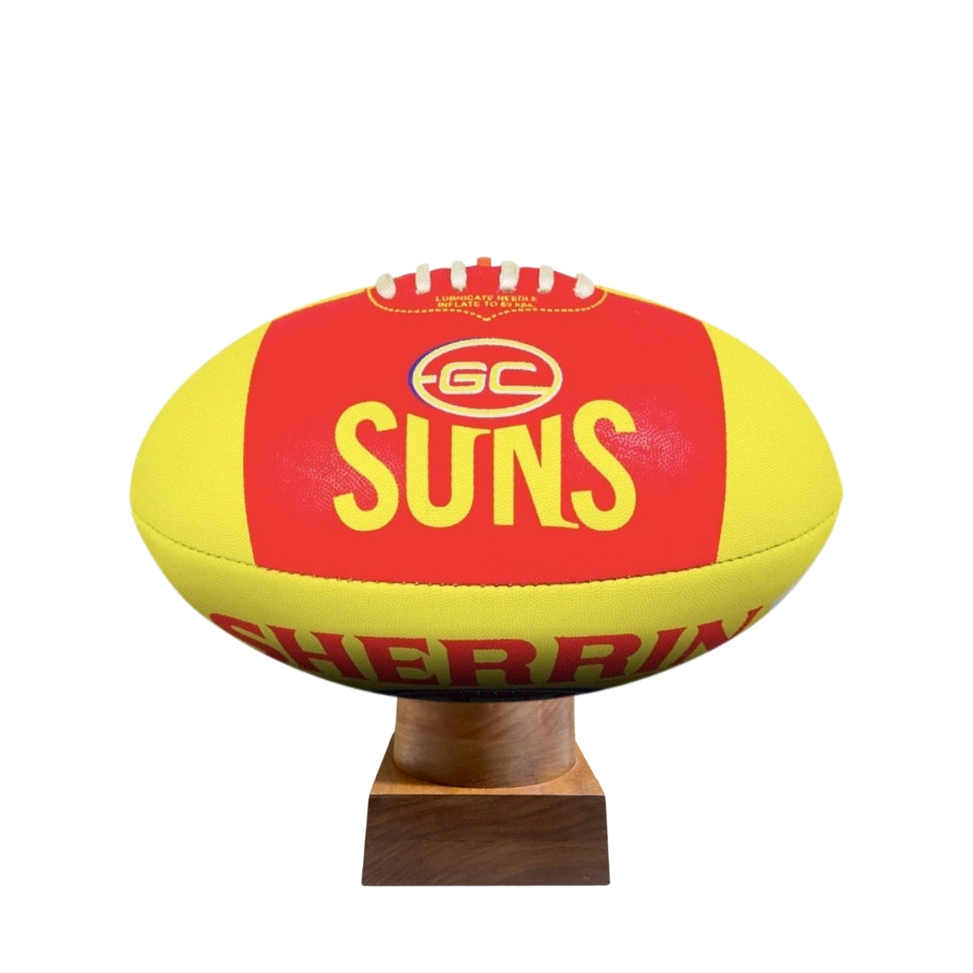 Gold Coast Suns Urn for Ashes with personalised timber display stand