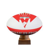 Sydney Swans Football Urn for Ashes with personalised timber display stand