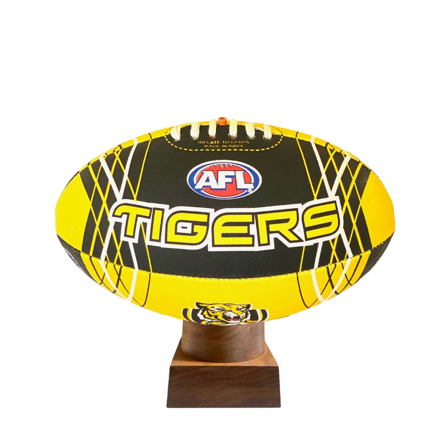 Richmond Tigers Football Urn for Ashes with personalised timber display stand