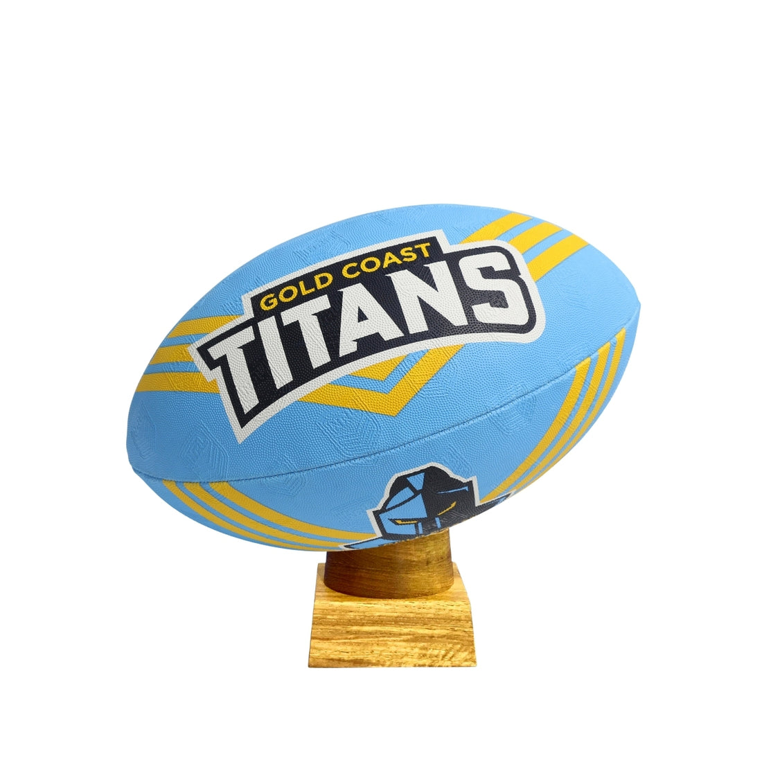 Gold Coast Titans Football Urn for Ashes with personalised timber display stand