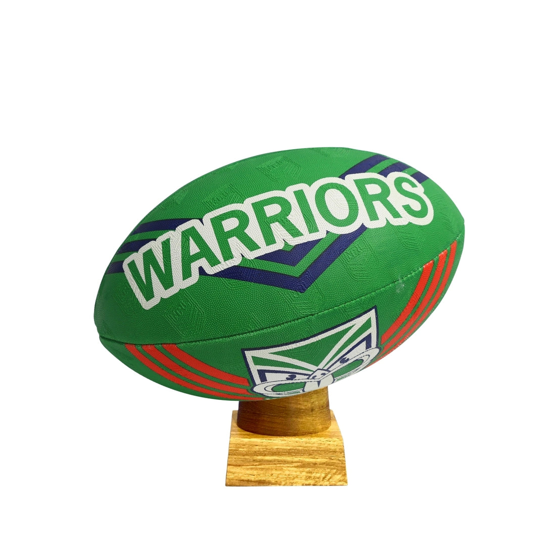 Warriors Football Urn for Ashes with personalised timber display stand