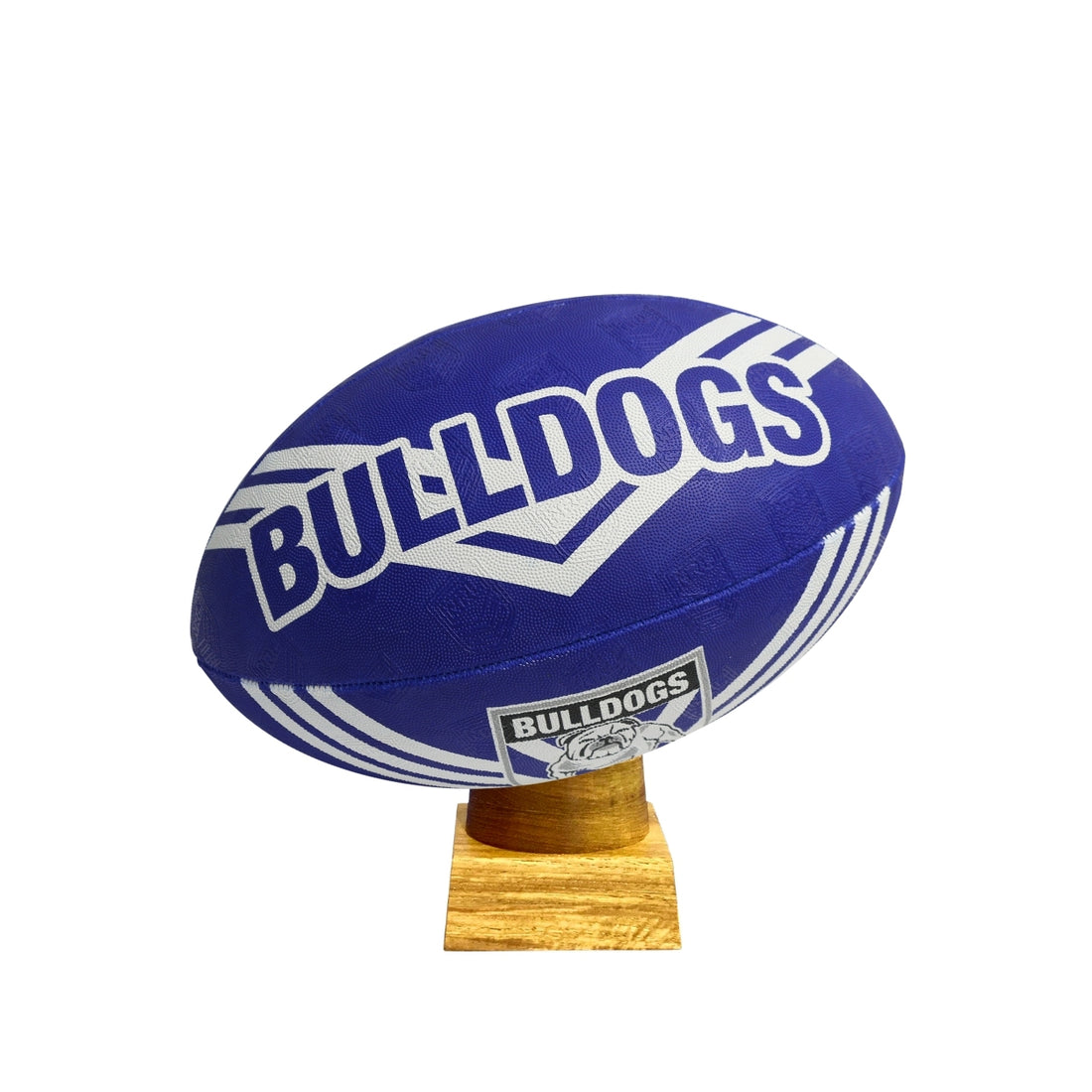 Bulldogs Football Urn for Ashes with personalised timber display stand