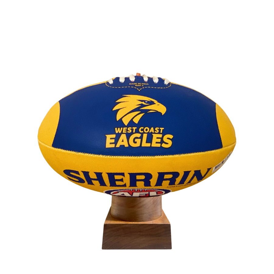 West Coast Eagles Urn for Ashes with personalised timber display stand